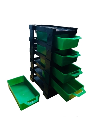 Organizador Con 5 Cajones Plasticos Reforzados Encastrables