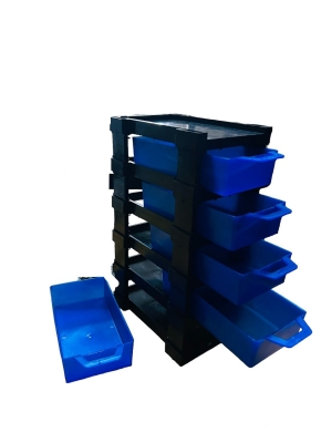 Organizador Con 5 Cajones Plasticos Reforzados Azul